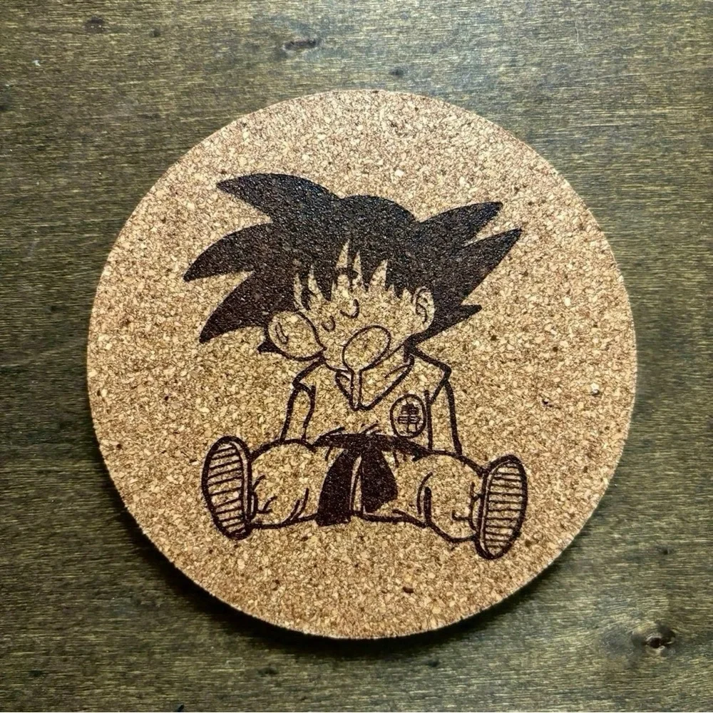 Dragon Ball Goku Sleeping Laser Engraved Cork Coaster